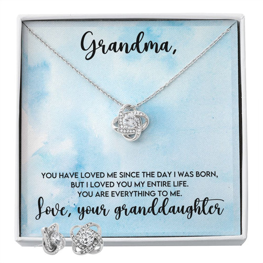 To My Grandma | Love Knot Earring & Necklace Set