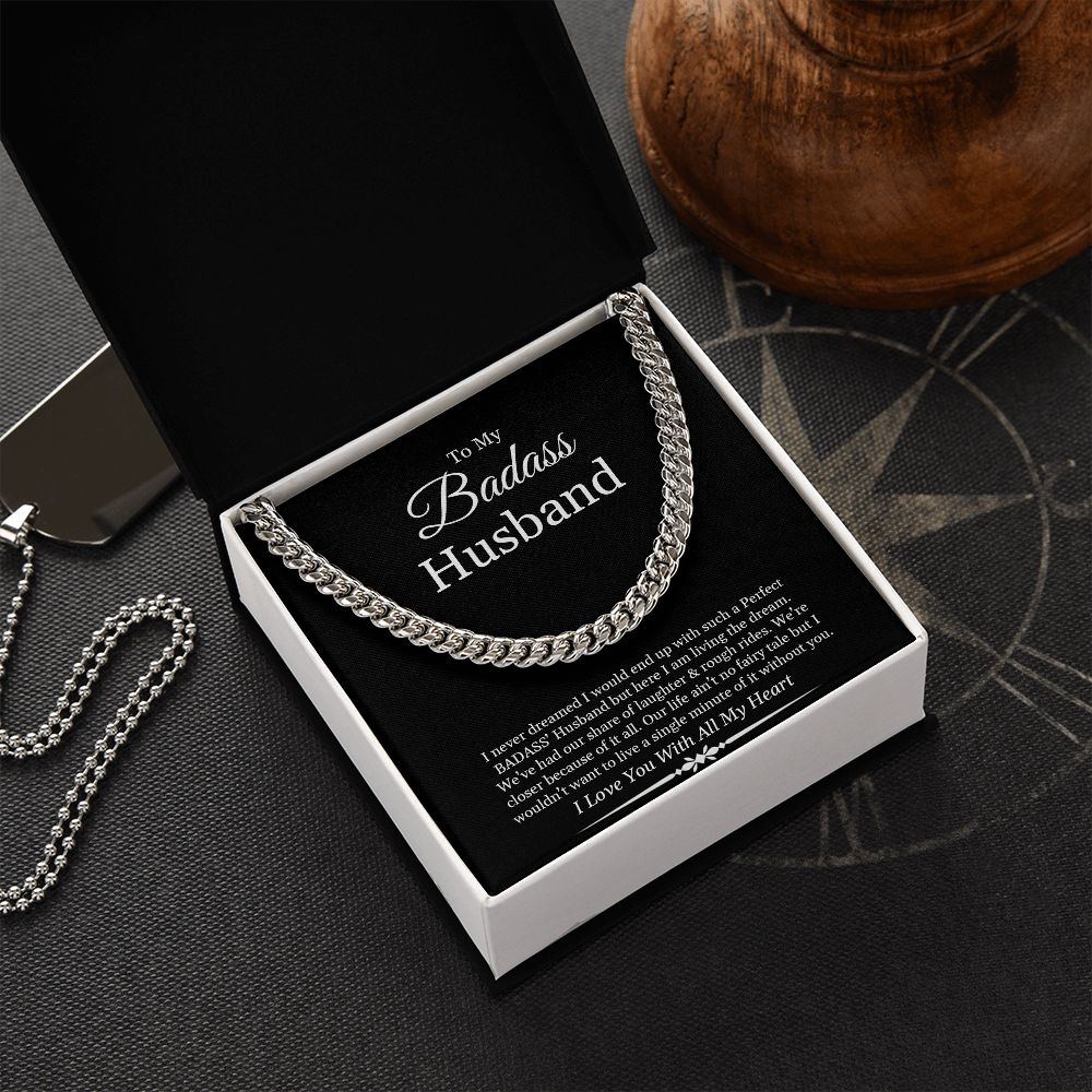To My Badass Husband | Cuban Link Chain Necklace