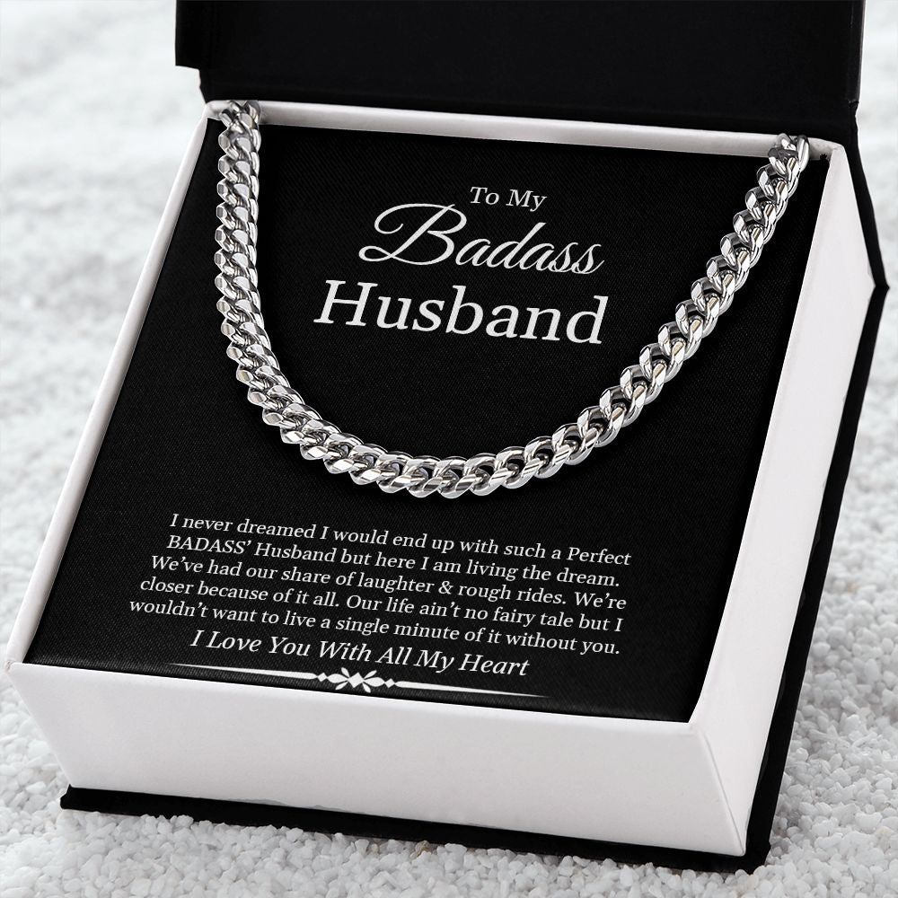 To My Badass Husband | Cuban Link Chain Necklace