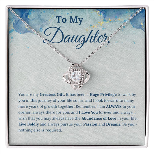 To My Wonderful Daughter | Love Knot Necklace