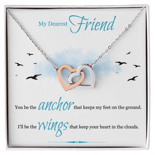 My Dearest Friend |  Interlocking Hearts Necklace