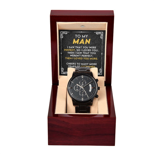 To My Soulmate | Black Chronograph Watch