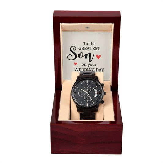 To Our Son | Black Chronograph Watch