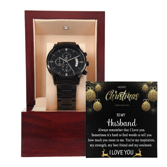 To My Husband | Black Chronograph Watch
